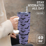 Purple Bat Large 40oz Tumbler Mug with Handle