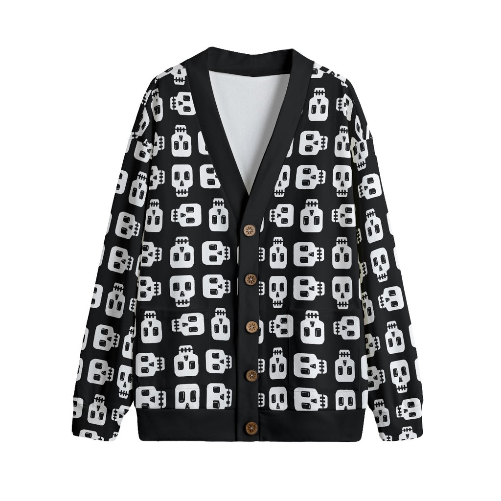 Black and White Block Skull Cardigan
