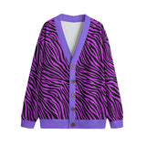 Rosa Strickjacke mit Zebramuster, Unisex