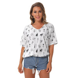 White Doodle Tattoo Batwing T-shirt