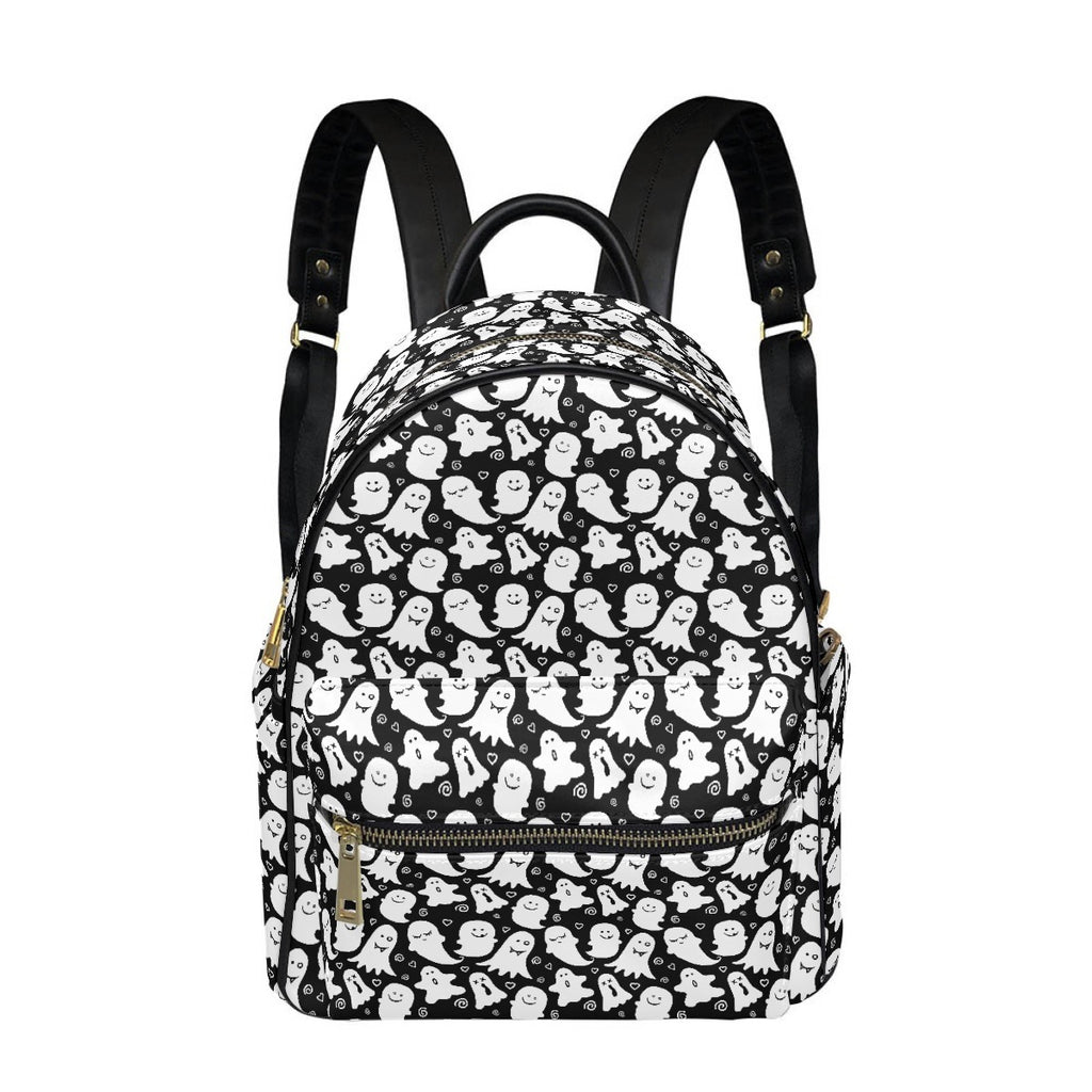 Black & White Small Spooky Cute Ghost Backpack