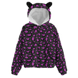 Kids Fluffy Leopard Animal Print Hoodie with Ears