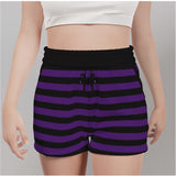 Black & purple shorts front