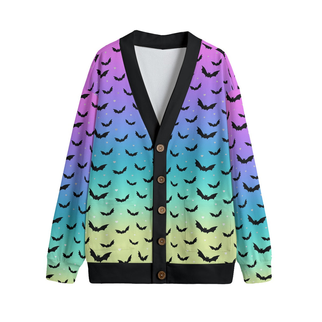Pastell-Regenbogen-Ombre-Fledermaus-Cardigan