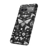 Black Celestial Witchy Moth Goth Tough Phone Case