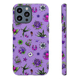Retro Old School Lilac Tattoo Tough Cases