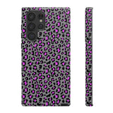Grey and Pink Leopard Print Tough Phone Case