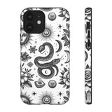 White Celestial Snake Goth Tough Phone Case
