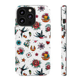 White Old School Retro Tattoo Tough Phone Case