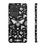 Black Celestial Witchy Moth Goth Tough Phone Case