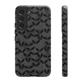 Grey Spooky Bat Print Tough Phone Cases
