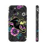 Floral Panther Print Tough Phone Case