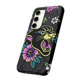 Floral Panther Print Tough Phone Case