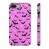 Pink Spooky Bat Print Tough Phone Cases