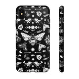 Black Celestial Witchy Moth Goth Tough Phone Case