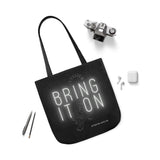 Alternawear Branded 'Bring it On' Tiger and Neon Print Polyester Canvas Tote Bag