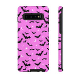 Pink Spooky Bat Print Tough Phone Cases
