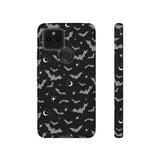 Black Spooky Bat Print Tough Phone Cases