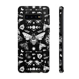 Black Celestial Witchy Moth Goth Tough Phone Case
