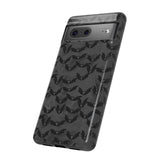 Grey Spooky Bat Print Tough Phone Cases
