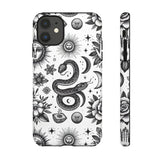 White Celestial Snake Goth Tough Phone Case