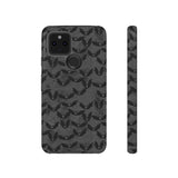 Grey Spooky Bat Print Tough Phone Cases