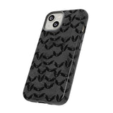 Grey Spooky Bat Print Tough Phone Cases
