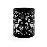 Celestial Witchy Goth Moth 11oz Black Mug