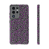 Grey and Pink Leopard Print Tough Phone Case