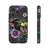 Floral Panther Print Tough Phone Case