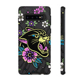 Floral Panther Print Tough Phone Case