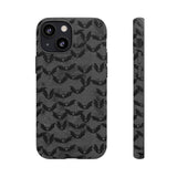 Grey Spooky Bat Print Tough Phone Cases