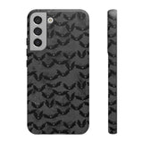 Grey Spooky Bat Print Tough Phone Cases