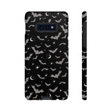 Black Spooky Bat Print Tough Phone Cases