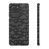 Grey Spooky Bat Print Tough Phone Cases