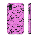 Pink Spooky Bat Print Tough Phone Cases