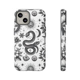 White Celestial Snake Goth Tough Phone Case