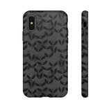 Grey Spooky Bat Print Tough Phone Cases