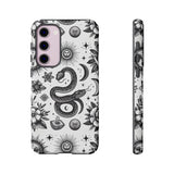 White Celestial Snake Goth Tough Phone Case
