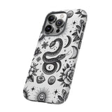 White Celestial Snake Goth Tough Phone Case