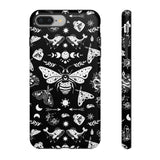 Black Celestial Witchy Moth Goth Tough Phone Case