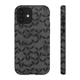 Grey Spooky Bat Print Tough Phone Cases
