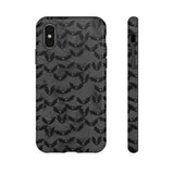 Grey Spooky Bat Print Tough Phone Cases