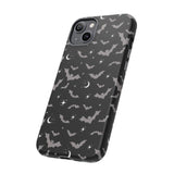 Black Spooky Bat Print Tough Phone Cases