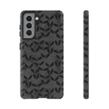 Grey Spooky Bat Print Tough Phone Cases