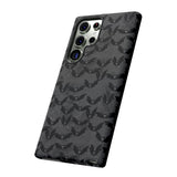 Grey Spooky Bat Print Tough Phone Cases