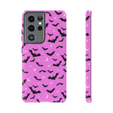 Pink Spooky Bat Print Tough Phone Cases