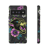 Floral Panther Print Tough Phone Case