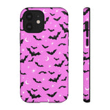 Pink Spooky Bat Print Tough Phone Cases