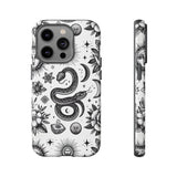 White Celestial Snake Goth Tough Phone Case